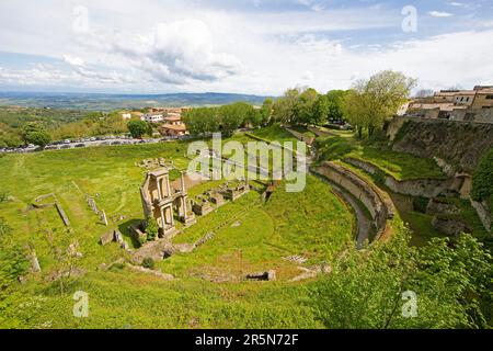 Roman Theatre or Teatro Romano, Volterra, Province of Pisa, Tuscany, Italy Stock Photo