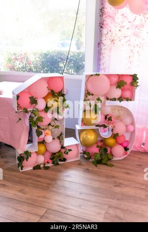 15th birthday decoration, traditional Latin American and Spanish party Stock Photo