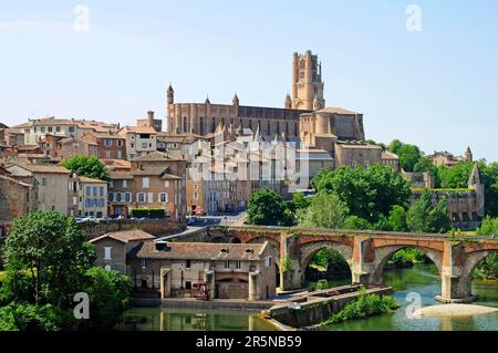 Cathedral of Saint Cecile, Cathedrale Sainte-Cecile d'Albi, Brick Church, Episcopal Quarter, Old Town, Albi, Department of Tarn, Midi-Pyrenees, France Stock Photo