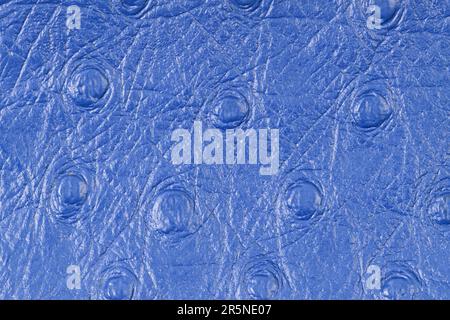 Blue leather texture closeup detailed background. Stock Photo