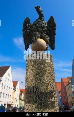 Schongau, Eagle Monument, Mint Road, Pfaffenwinkel Region, Romantic Road, Bavaria, Germany Stock Photo