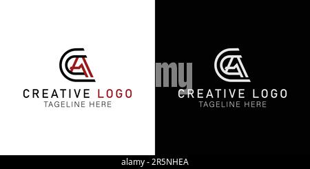 Letters abstract logo Initials CA, AC. monogram logo concept. simple design editable. vector illustration Stock Vector