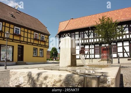 Marketplace Harzgerode Harz Stock Photo