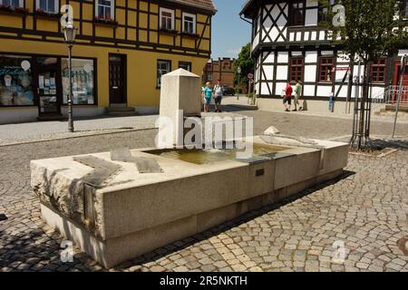 Marketplace Harzgerode Harz Stock Photo