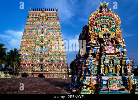 Sarangapani temple towers in Kumbakonam, Tamil Nadu, India, Asia Stock Photo