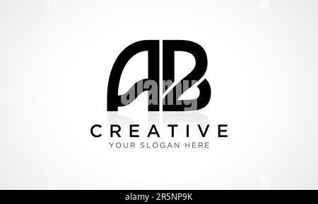 AB Letter Logo Design Vector Template. Alphabet Initial Letter AB Logo Design With Glossy Reflection Business Illustration. Stock Vector