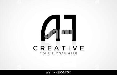 AF Letter Logo Design Vector Template. Alphabet Initial Letter AF Logo Design With Glossy Reflection Business Illustration. Stock Vector