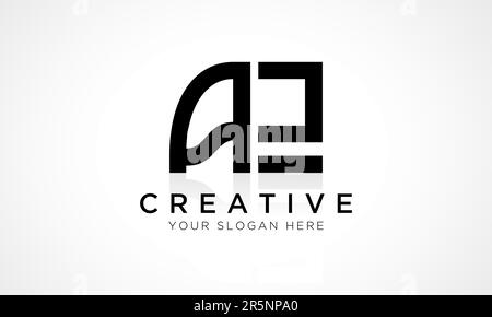 AE Letter Logo Design Vector Template. Alphabet Initial Letter AE Logo Design With Glossy Reflection Business Illustration. Stock Vector