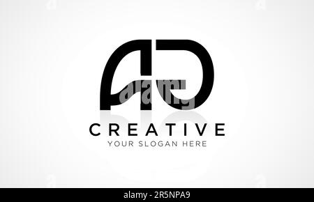 AG Letter Logo Design Vector Template. Alphabet Initial Letter AG Logo Design With Glossy Reflection Business Illustration. Stock Vector
