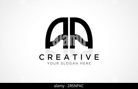 AA Letter Logo Design Vector Template. Alphabet Initial Letter AA Logo Design With Glossy Reflection Business Illustration. Stock Vector