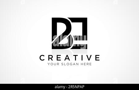 BE Letter Logo Design Vector Template. Alphabet Initial Letter BE Logo Design With Glossy Reflection Business Illustration. Stock Vector
