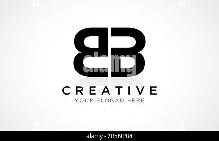BB Letter Logo Design Vector Template. Alphabet Initial Letter BB Logo Design With Glossy Reflection Business Illustration. Stock Vector