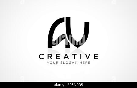 AV Letter Logo Design Vector Template. Alphabet Initial Letter AV Logo Design With Glossy Reflection Business Illustration. Stock Vector