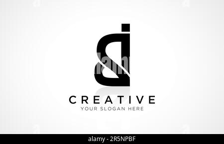 BI Letter Logo Design Vector Template. Alphabet Initial Letter BI Logo Design With Glossy Reflection Business Illustration. Stock Vector