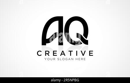 AQ Letter Logo Design Vector Template. Alphabet Initial Letter AQ Logo Design With Glossy Reflection Business Illustration. Stock Vector
