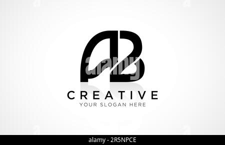 AB Letter Logo Design Vector Template. Alphabet Initial Letter AB Logo Design With Glossy Reflection Business Illustration. Stock Vector