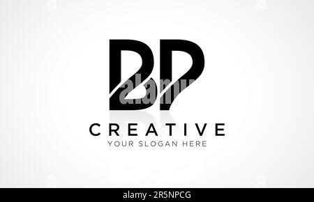 BP Letter Logo Design Vector Template. Alphabet Initial Letter BP Logo Design With Glossy Reflection Business Illustration. Stock Vector