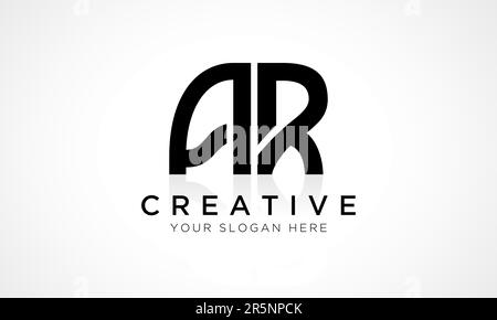 AR Letter Logo Design Vector Template. Alphabet Initial Letter AR Logo Design With Glossy Reflection Business Illustration. Stock Vector