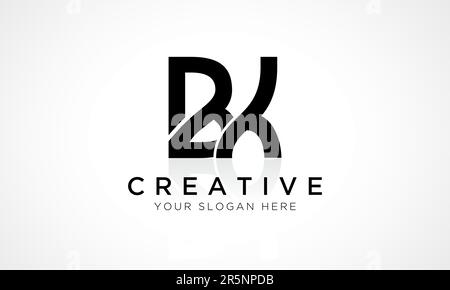 BK Letter Logo Design Vector Template. Alphabet Initial Letter BK Logo Design With Glossy Reflection Business Illustration. Stock Vector