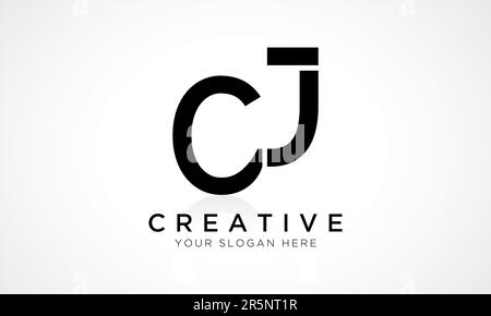 CJ Letter Logo Design Vector Template. Alphabet Initial Letter CJ Logo Design With Glossy Reflection Business Illustration. Stock Vector