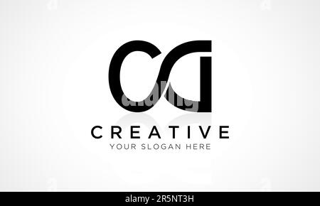 CD Letter Logo Design Vector Template. Alphabet Initial Letter CD Logo Design With Glossy Reflection Business Illustration. Stock Vector