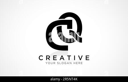 CQ Letter Logo Design Vector Template. Alphabet Initial Letter CQ Logo Design With Glossy Reflection Business Illustration. Stock Vector