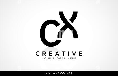 CX Letter Logo Design Vector Template. Alphabet Initial Letter CX Logo Design With Glossy Reflection Business Illustration. Stock Vector