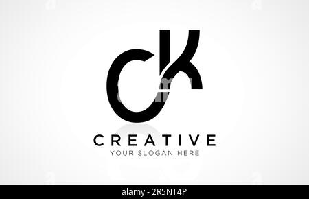 CK Letter Logo Design Vector Template. Alphabet Initial Letter CK Logo Design With Glossy Reflection Business Illustration. Stock Vector