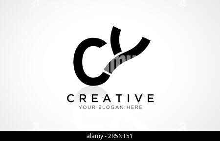 CY Letter Logo Design Vector Template. Alphabet Initial Letter CY Logo Design With Glossy Reflection Business Illustration. Stock Vector