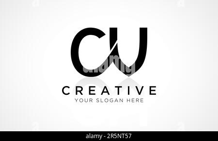 CV Letter Logo Design Vector Template. Alphabet Initial Letter CV Logo Design With Glossy Reflection Business Illustration. Stock Vector