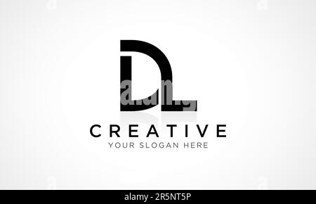 DL Letter Logo Design Vector Template. Alphabet Initial Letter DL Logo Design With Glossy Reflection Business Illustration. Stock Vector