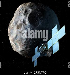 Psyche asteroid mission, illustration Stock Photo