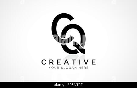 CQ Letter Logo Design Vector Template. Alphabet Initial Letter CQ Logo Design With Glossy Reflection Business Illustration. Stock Vector