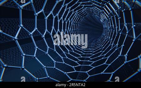 Graphene nanotube, illustration Stock Photo