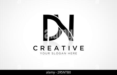 DN Letter Logo Design Vector Template. Alphabet Initial Letter DN Logo Design With Glossy Reflection Business Illustration. Stock Vector