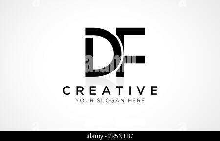 DF Letter Logo Design Vector Template. Alphabet Initial Letter DF Logo Design With Glossy Reflection Business Illustration. Stock Vector
