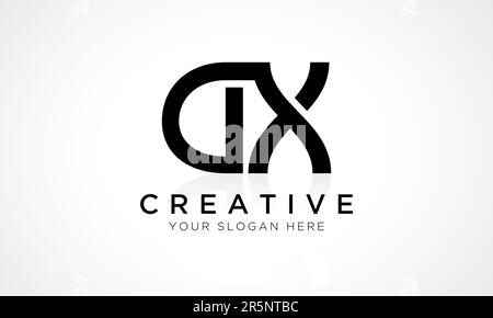 DX Letter Logo Design Vector Template. Alphabet Initial Letter DX Logo Design With Glossy Reflection Business Illustration. Stock Vector