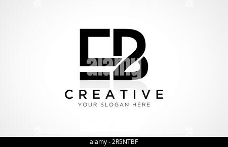 EB Letter Logo Design Vector Template. Alphabet Initial Letter EB Logo Design With Glossy Reflection Business Illustration. Stock Vector