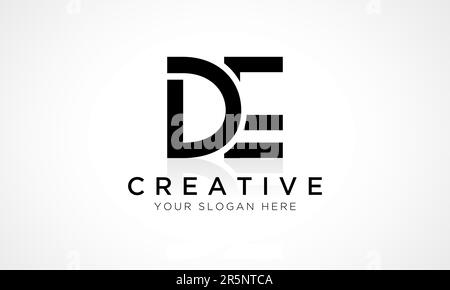DE Letter Logo Design Vector Template. Alphabet Initial Letter DE Logo Design With Glossy Reflection Business Illustration. Stock Vector