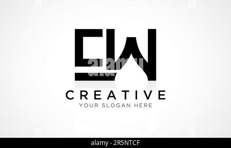 EW Letter Logo Design Vector Template. Alphabet Initial Letter EW Logo Design With Glossy Reflection Business Illustration. Stock Vector