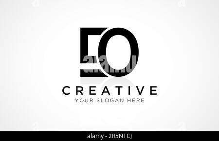 EO Letter Logo Design Vector Template. Alphabet Initial Letter EO Logo Design With Glossy Reflection Business Illustration. Stock Vector