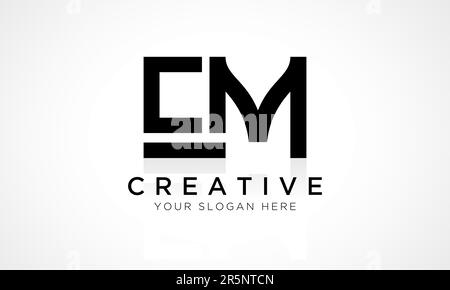EM Letter Logo Design Vector Template. Alphabet Initial Letter EM Logo Design With Glossy Reflection Business Illustration. Stock Vector