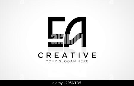 EA Letter Logo Design Vector Template. Alphabet Initial Letter EA Logo Design With Glossy Reflection Business Illustration. Stock Vector