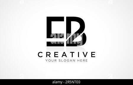 EB Letter Logo Design Vector Template. Alphabet Initial Letter EB Logo Design With Glossy Reflection Business Illustration. Stock Vector