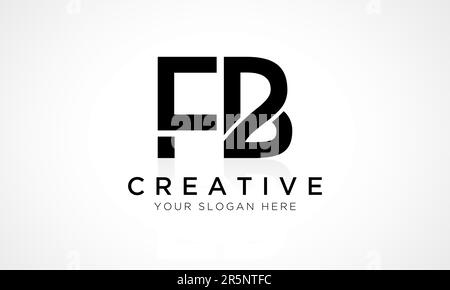 FB Letter Logo Design Vector Template. Alphabet Initial Letter FB Logo Design With Glossy Reflection Business Illustration. Stock Vector