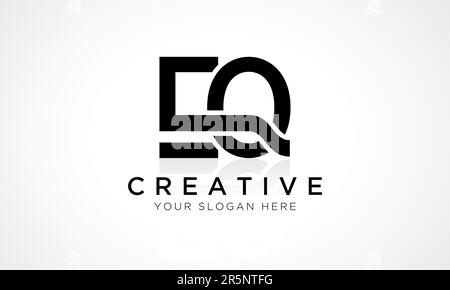 EQ Letter Logo Design Vector Template. Alphabet Initial Letter EQ Logo Design With Glossy Reflection Business Illustration. Stock Vector