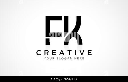 FK Letter Logo Design Vector Template. Alphabet Initial Letter FK Logo Design With Glossy Reflection Business Illustration. Stock Vector