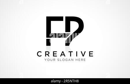 FP Letter Logo Design Vector Template. Alphabet Initial Letter FP Logo Design With Glossy Reflection Business Illustration. Stock Vector