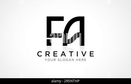 FA Letter Logo Design Vector Template. Alphabet Initial Letter FA Logo Design With Glossy Reflection Business Illustration. Stock Vector