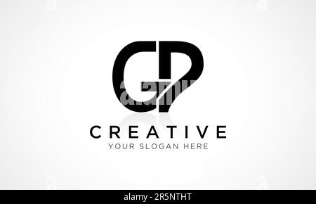 GP Letter Logo Design Vector Template. Alphabet Initial Letter GP Logo Design With Glossy Reflection Business Illustration. Stock Vector